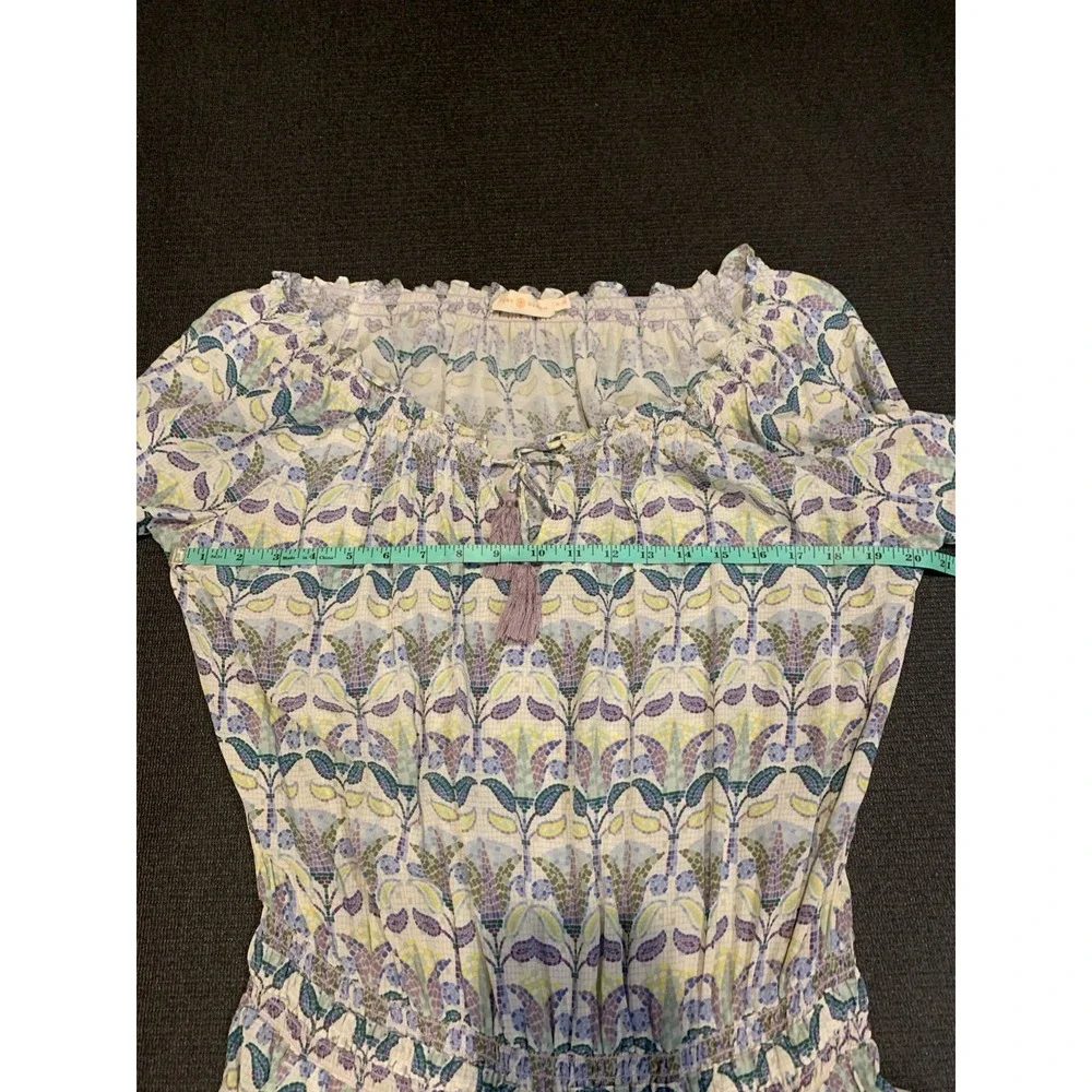 Tory Burch 100% Silk Mosaic Provence‎ Pompeii Romper Size XL Purple Floral